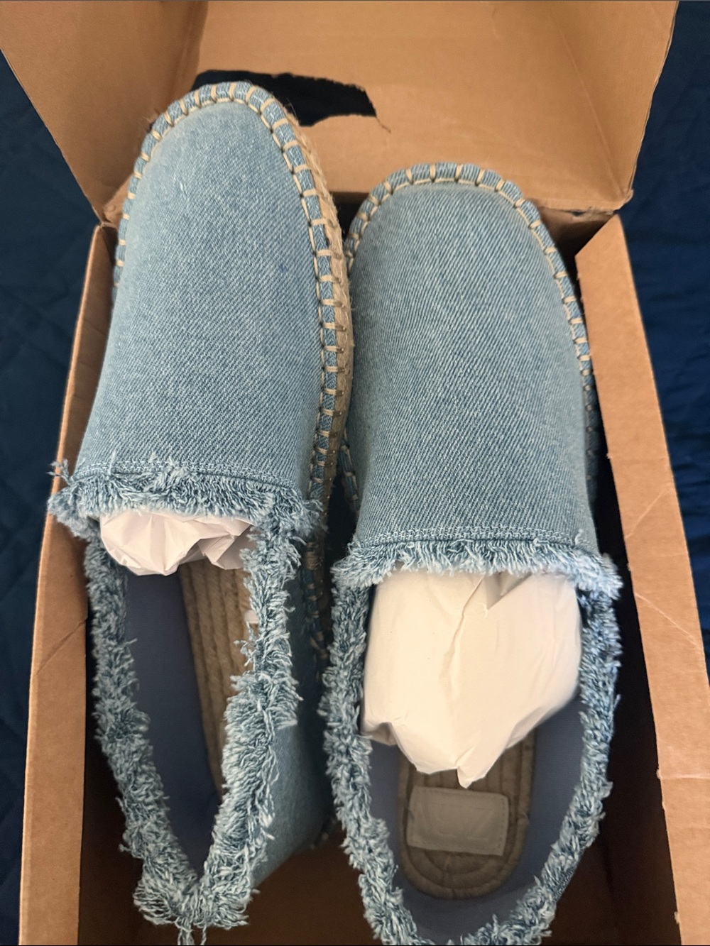 Zara Light Blue Denim Espadrilles